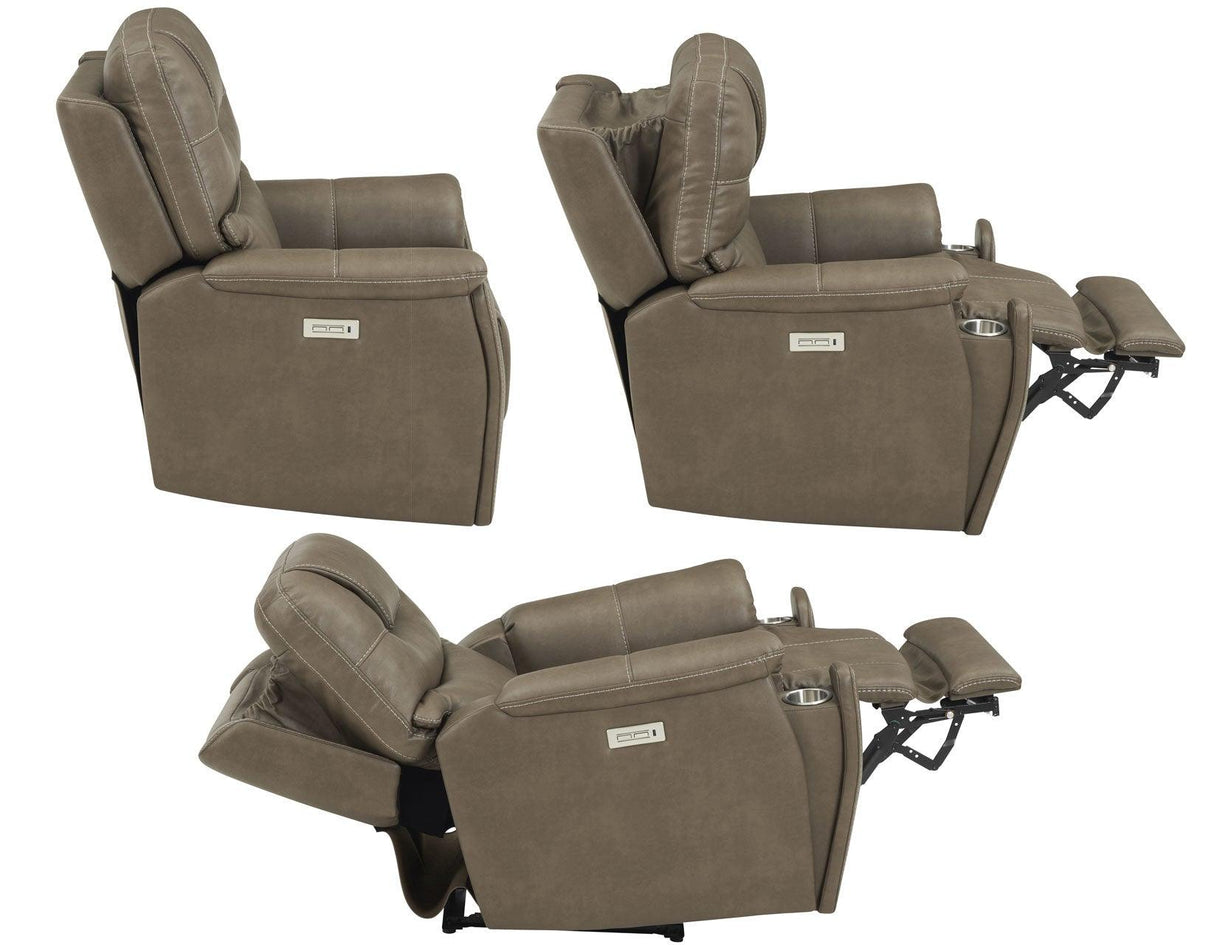 Adelaide Caramel Vegan Leather Dual-Power Zero-Gravity Recliner by Steve Silver at Eve Furniture
