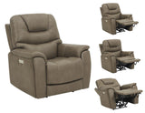 Adelaide Caramel Vegan Leather Dual-Power Zero-Gravity Recliner by Steve Silver at Eve Furniture