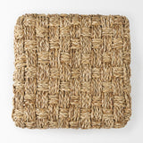 Adele 17.7L x 17.7W x 17.7H Medium Brown Seagrass Woven Square Pouf by Mercana at Eve Furniture