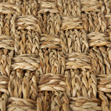 Adele 17.7L x 17.7W x 17.7H Medium Brown Seagrass Woven Square Pouf by Mercana at Eve Furniture