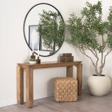 Adele 17.7L x 17.7W x 17.7H Medium Brown Seagrass Woven Square Pouf by Mercana at Eve Furniture