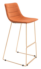 Adele Orange & Gold Barstool (Set of 2) by Zuomod at Eve Furniture