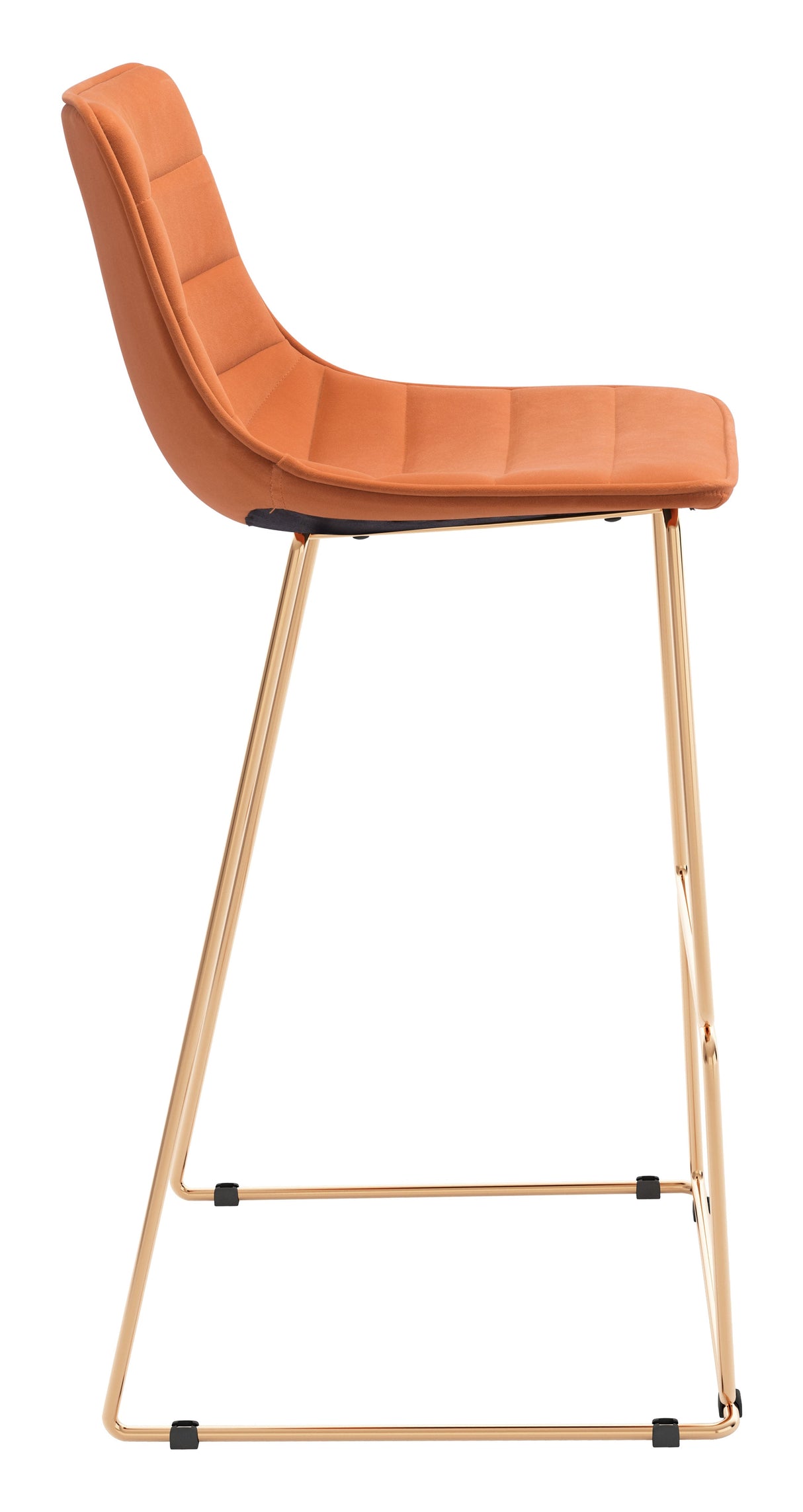 Adele Orange & Gold Barstool (Set of 2) by Zuomod at Eve Furniture