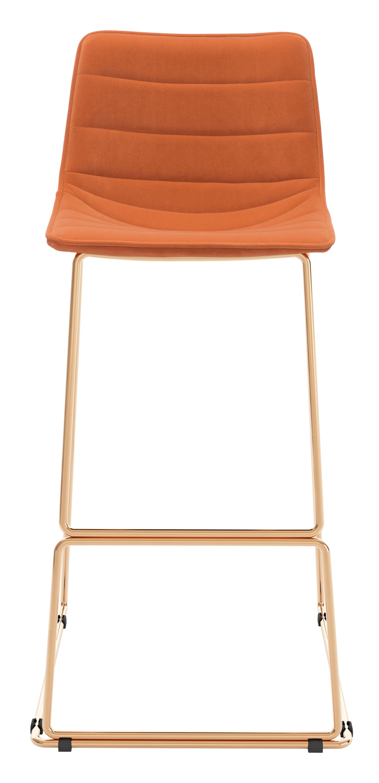 Adele Orange & Gold Barstool (Set of 2) by Zuomod at Eve Furniture