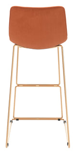 Adele Orange & Gold Barstool (Set of 2) by Zuomod at Eve Furniture