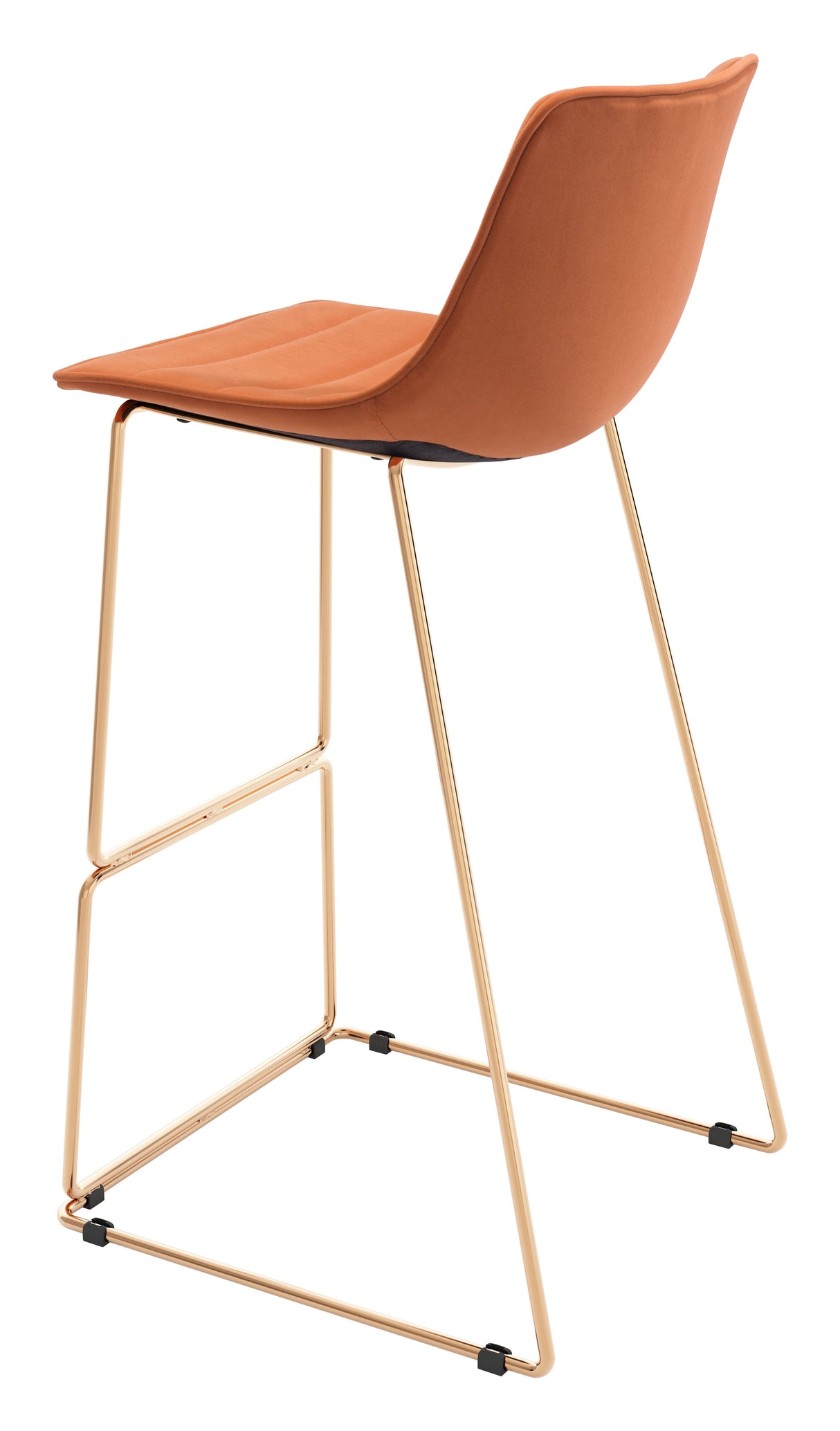 Adele Orange & Gold Barstool (Set of 2) by Zuomod at Eve Furniture