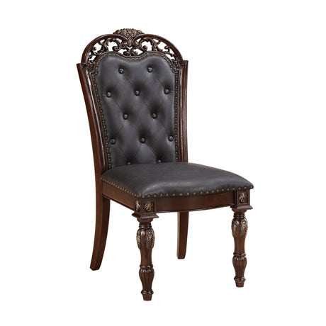 Adelina Cherry Double Pedestal Extendable Dining Room Set by Homelegance at Eve Furniture