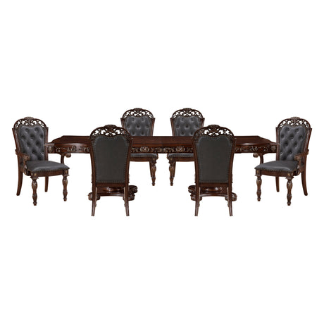 Adelina Cherry Double Pedestal Extendable Dining Room Set by Homelegance at Eve Furniture