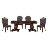 Adelina Cherry Double Pedestal Extendable Dining Room Set by Homelegance at Eve Furniture