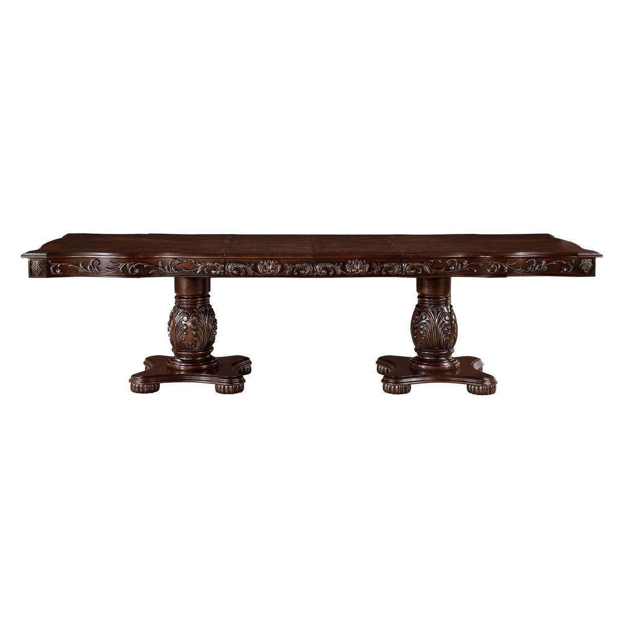 Adelina Cherry Double Pedestal Extendable Dining Room Set by Homelegance at Eve Furniture