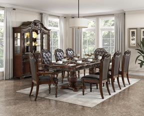 Adelina Cherry Double Pedestal Extendable Dining Room Set by Homelegance at Eve Furniture