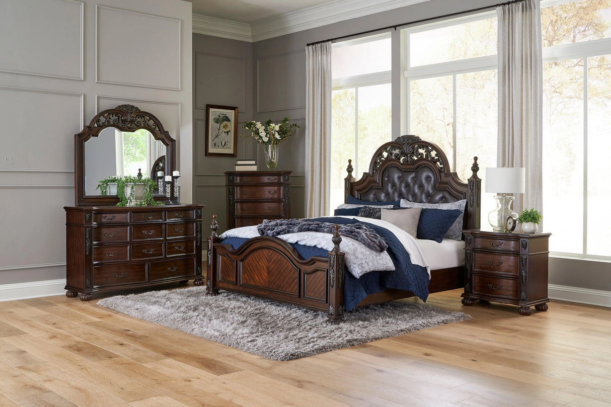 Adelina Cherry Nightstand by Homelegance at Eve Furniture