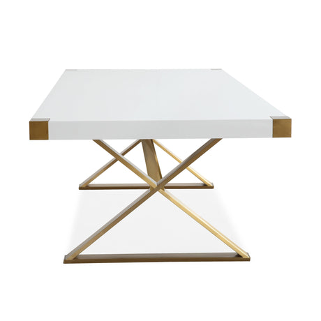 Adeline Lacquer 95" Rectangular Dining Table by TOV Furniture at Eve Furniture