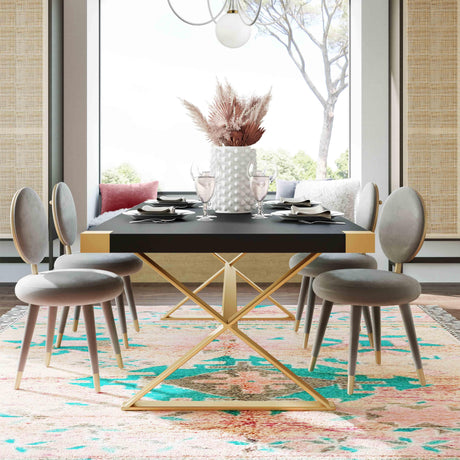 Adeline Lacquer 95" Rectangular Dining Table by TOV Furniture at Eve Furniture