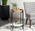 Adhvik Natural/Black Round Accent Table with Marble Shelf by Coaster at Eve Furniture