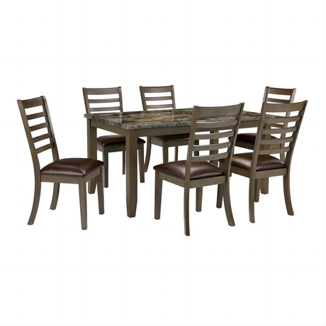 Adia Brown 7 Pc. Dinning Table Set by Furniture of America at Eve Furniture