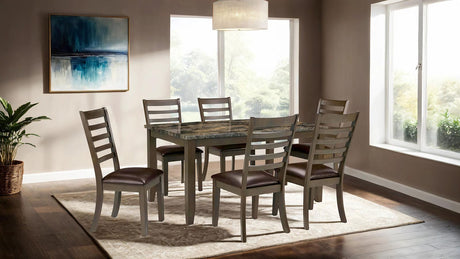 Adia Brown 7 Pc. Dinning Table Set by Furniture of America at Eve Furniture