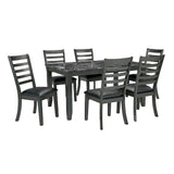 Adia Dark Gray 7 Pc. Dinning Table Set by Furniture of America at Eve Furniture