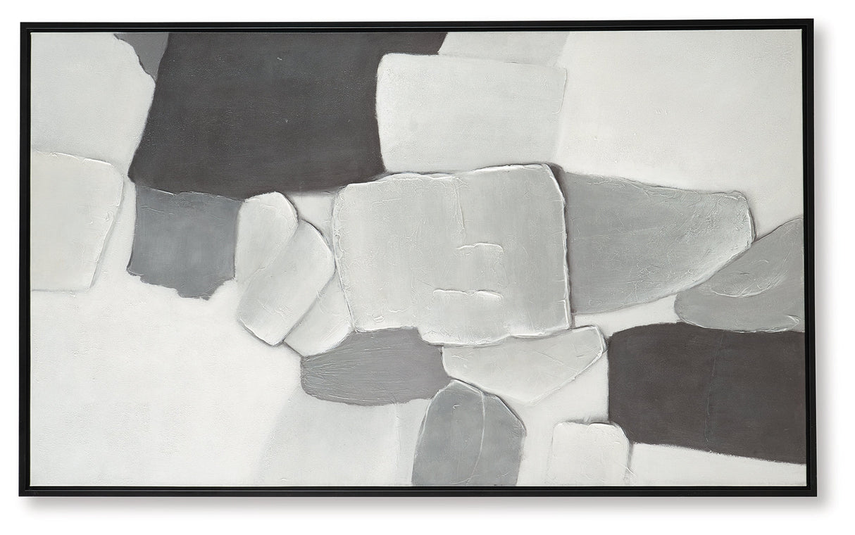 Adilson White/Gray/Black Wall Art by Ashley at Eve Furniture