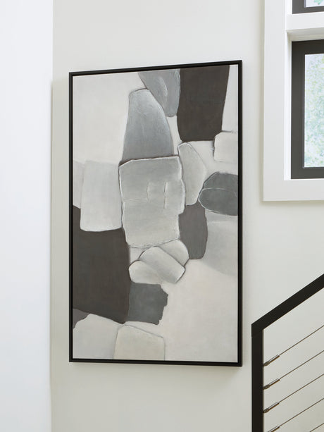 Adilson White/Gray/Black Wall Art by Ashley at Eve Furniture