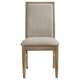 Adina Barley and Distressed Light Brown Upholstered Dining Side Chair, Set of 2 by Coaster at Eve Furniture
