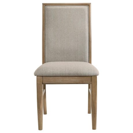 Adina Barley and Distressed Light Brown Upholstered Dining Side Chair, Set of 2 by Coaster at Eve Furniture