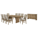 Adina Distressed Light Brown 10-Piece Extension Dining Set with Sideboard by Coaster at Eve Furniture
