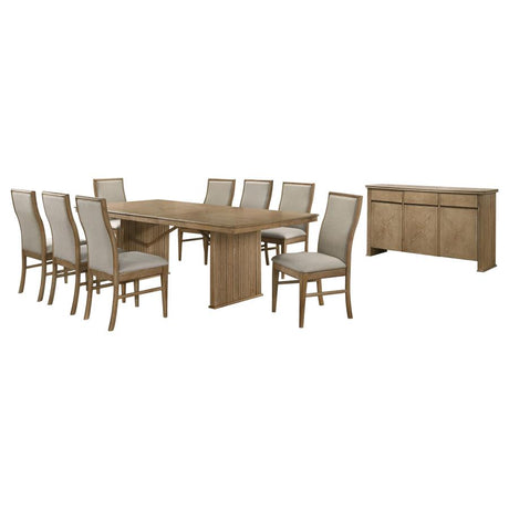 Adina Distressed Light Brown 10-Piece Extension Dining Set with Sideboard by Coaster at Eve Furniture