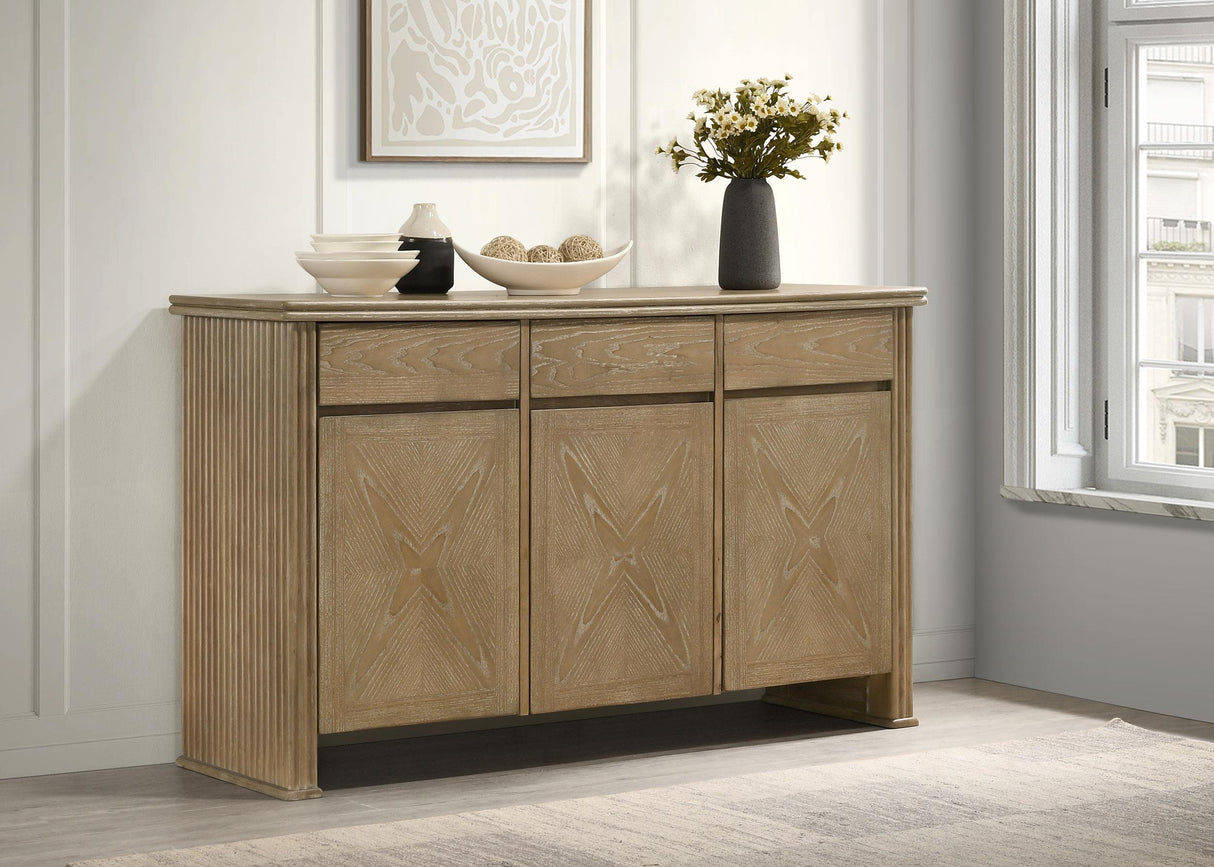 Adina Distressed Light Brown 2-Door Dining Sideboard Server by Coaster at Eve Furniture