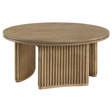 Adina Distressed Light Brown 2-piece Round Coffee Table Set by Coaster at Eve Furniture