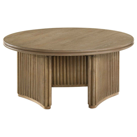 Adina Distressed Light Brown 2-piece Round Coffee Table Set by Coaster at Eve Furniture