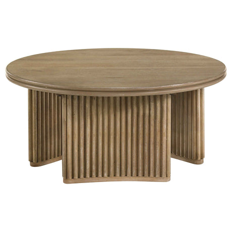 Adina Distressed Light Brown 2-piece Round Coffee Table Set by Coaster at Eve Furniture