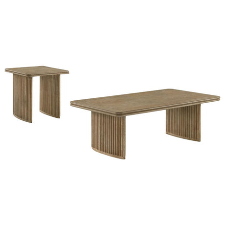 Adina Distressed Light Brown 2-Piece Wood Coffee Table Set by Coaster at Eve Furniture
