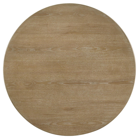 Adina Distressed Light Brown 36-inch Round Wood Coffee Table by Coaster at Eve Furniture