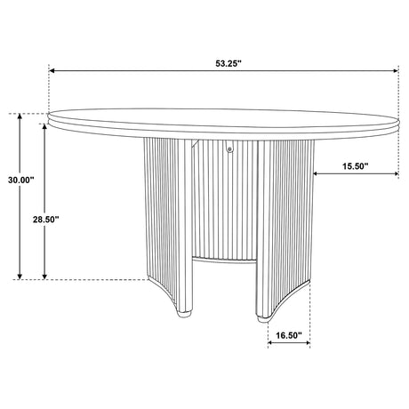 Adina Distressed Light Brown 53-inch Round Wood Dining Table by Coaster at Eve Furniture