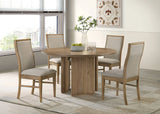 Adina Distressed Light Brown 53-inch Round Wood Dining Table by Coaster at Eve Furniture