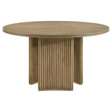 Adina Distressed Light Brown 53-inch Round Wood Dining Table by Coaster at Eve Furniture