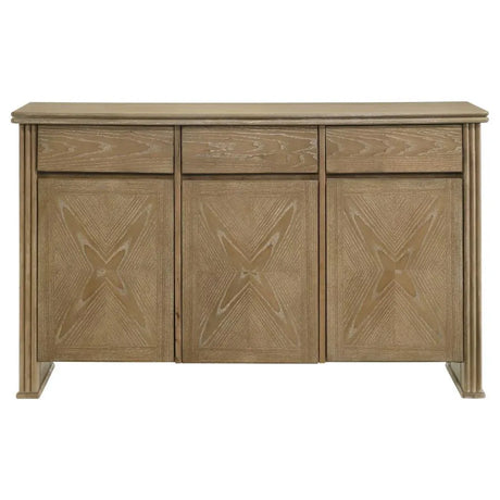 Adina Distressed Light Brown 8-Piece Extension Dining Set with Sideboard by Coaster at Eve Furniture