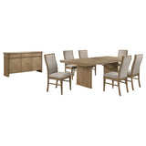 Adina Distressed Light Brown 8-Piece Extension Dining Set with Sideboard by Coaster at Eve Furniture