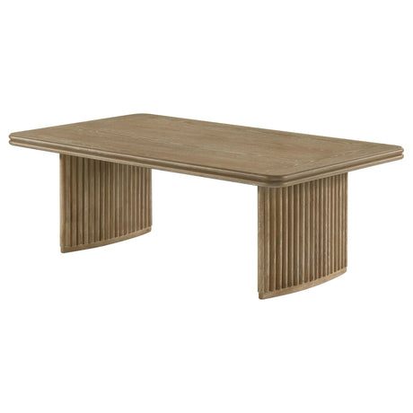 Adina Distressed Light Brown Rectangular Wood Coffee Table by Coaster at Eve Furniture