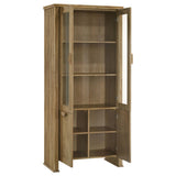 Adina Distressed Light Brown Tall Dining Display Cabinet by Coaster at Eve Furniture
