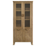 Adina Distressed Light Brown Tall Dining Display Cabinet by Coaster at Eve Furniture