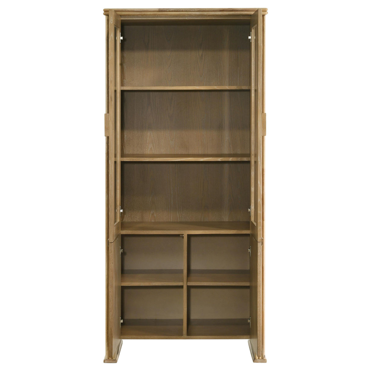 Adina Distressed Light Brown Tall Dining Display Cabinet by Coaster at Eve Furniture