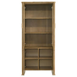 Adina Distressed Light Brown Tall Dining Display Cabinet by Coaster at Eve Furniture