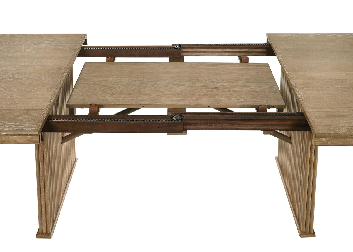 Adina Distressed Light Brown Wood Extendable Dining Table by Coaster at Eve Furniture