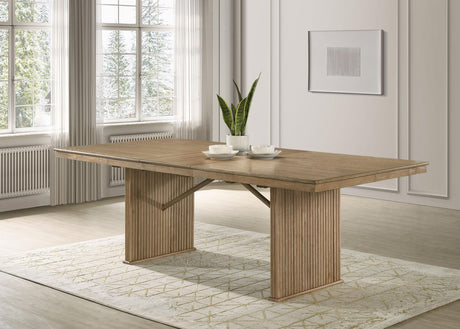 Adina Distressed Light Brown Wood Extendable Dining Table by Coaster at Eve Furniture