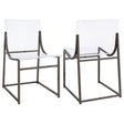 Adino Acrylic Dining Side Chair Clear and Black Nickel (Set of 2) by Coaster at Eve Furniture
