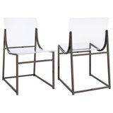 Adino Acrylic Dining Side Chair Clear and Black Nickel (Set of 2) by Coaster at Eve Furniture