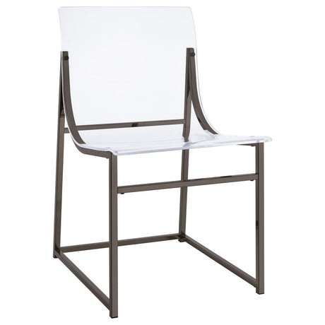 Adino Acrylic Dining Side Chair Clear and Black Nickel (Set of 2) by Coaster at Eve Furniture