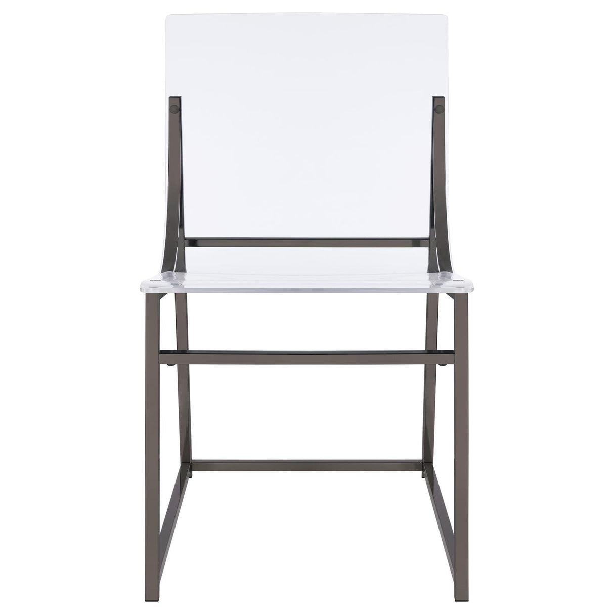 Adino Acrylic Dining Side Chair Clear and Black Nickel (Set of 2) by Coaster at Eve Furniture